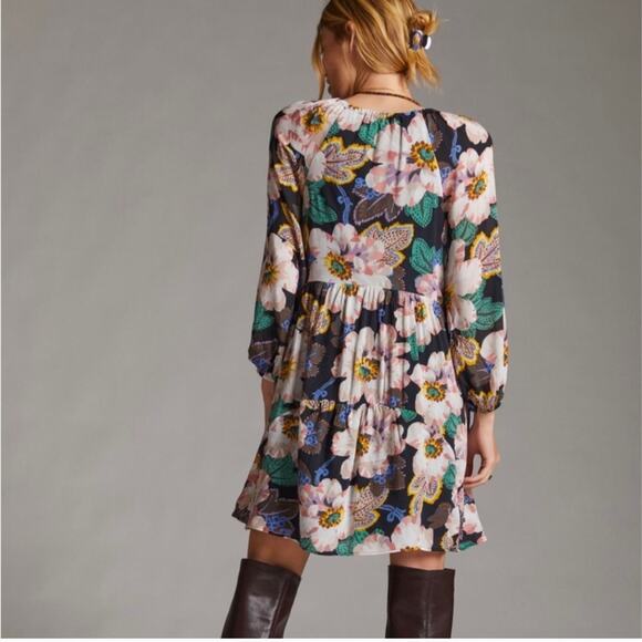 Maeve by Anthropologie Floral V-Neck Mini Dress – Size 1X - Picture 2 of 6